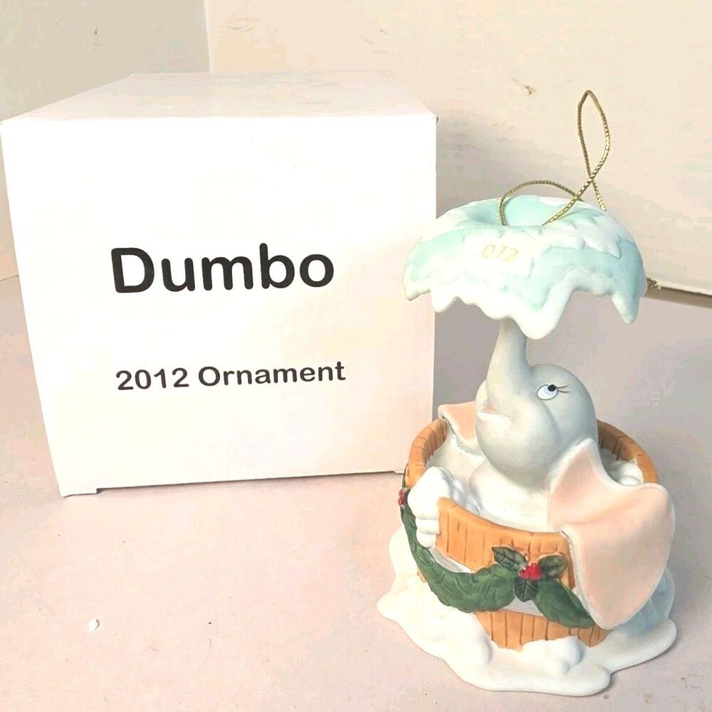 Disney Dumbo 2012 Porcelain Christmas Ornament W/ Original Box